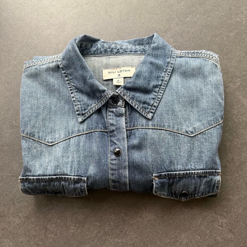 Nili Lotan x Target denim western-style shirt. Women’s size Medium.